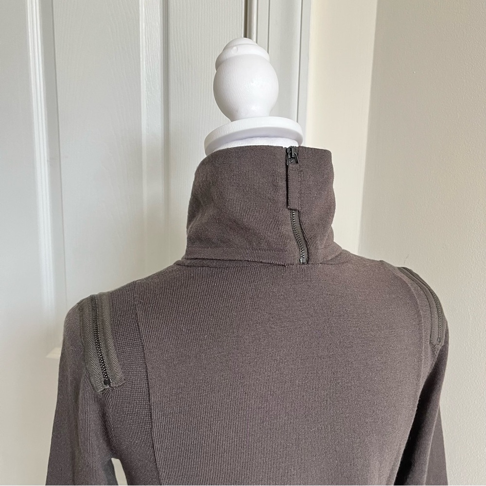 Annette Goertz Gortz Gray Long Sleeve Turtleneck Sweater Tunic Top Merino Wool S - Picture 6 of 10